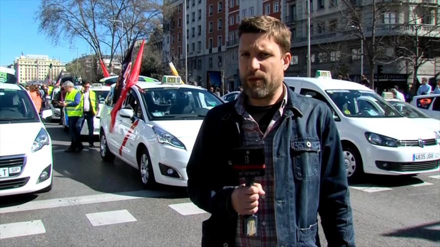 Taxistas españoles protestan contra irrupción de empresas