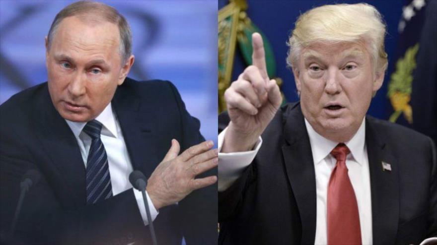 El presidente de Estados Unidos, Donald Trump (dcha.), y su homólogo ruso, Vladimir Putin.