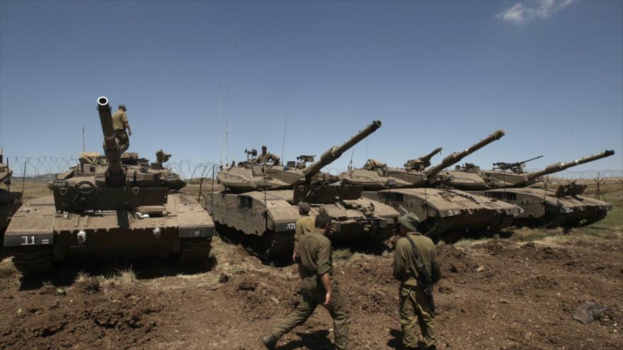 Tanques del Ejército israelí en los altos de Golán, 12 de septiembre de 2016.