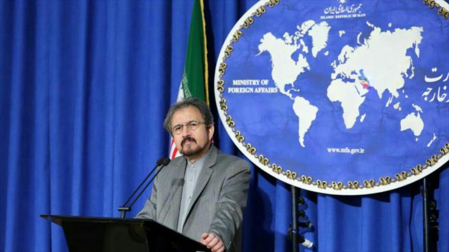 El portavoz del Ministerio iraní de Exteriores, Bahram Qasemi, en una conferencia de prensa en Teherán (capital).