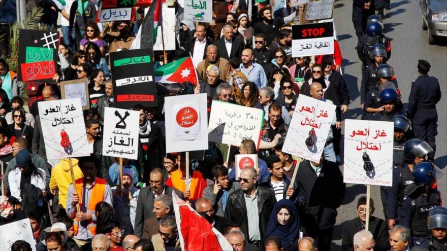 Jordanos protestan contra acuerdos de gas con Israel