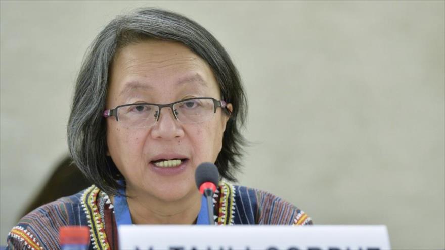 La relatora de la Organización de Naciones Unidas sobre los derechos de los pueblos indígenas, Victoria Tauli-Corpuz, reporta la situación de los indígenas de Honduras.
