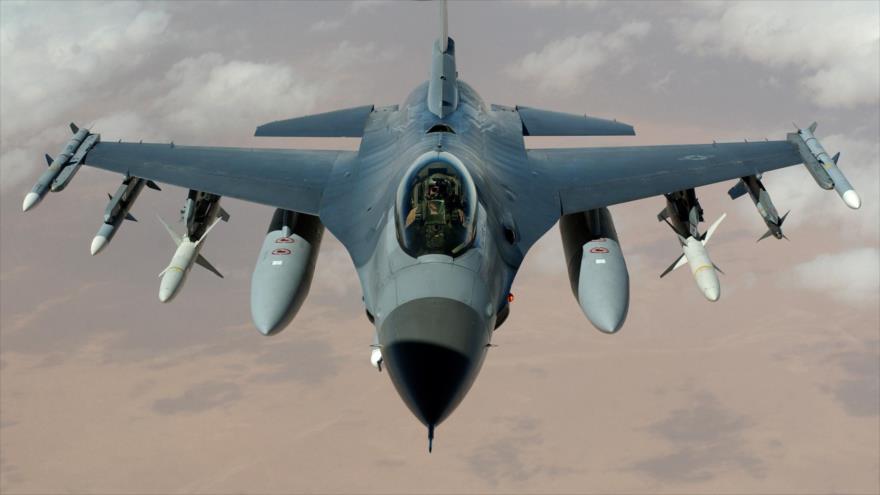 Un caza estadounidense F-16.