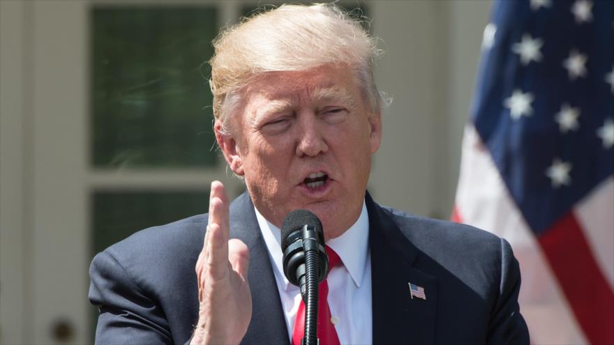 El presidente de EE.UU., Donald Trump, durante una rueda de prensa en la Casa Blanca, 5 de abril de 2017.