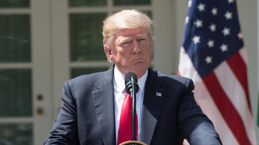 El presidente de EE.UU., Donald Trump, durante una rueda de prensa en la Casa Blanca, 5 de abril de 2017.