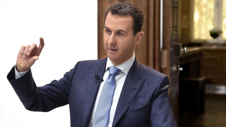 El presidente de Siria, Bashar al-Asad, durante una entrevista con el diario croata Vecernij List, 6 de abril de 2017.