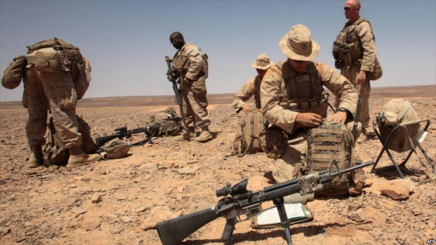 Soldados estadounidenses en una zona en la frontera entre Jordania y Arabia Saudí, a 260 km al sur de Amán, capital jordana, 19 de abril de 2013.
