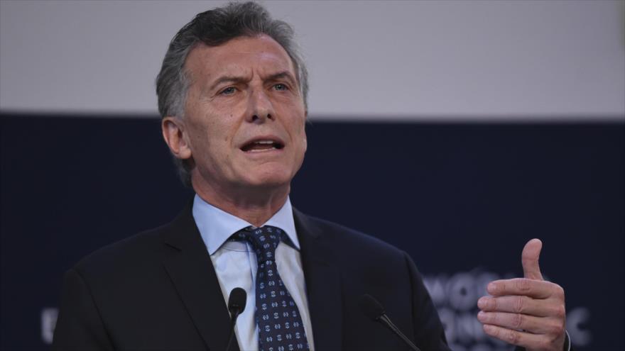 El presidente de Argentina, Mauricio Macri, habla durante el Foro Económico Mundial sobre América Latina, Buenos Aires, 6 de abril de 2017.
