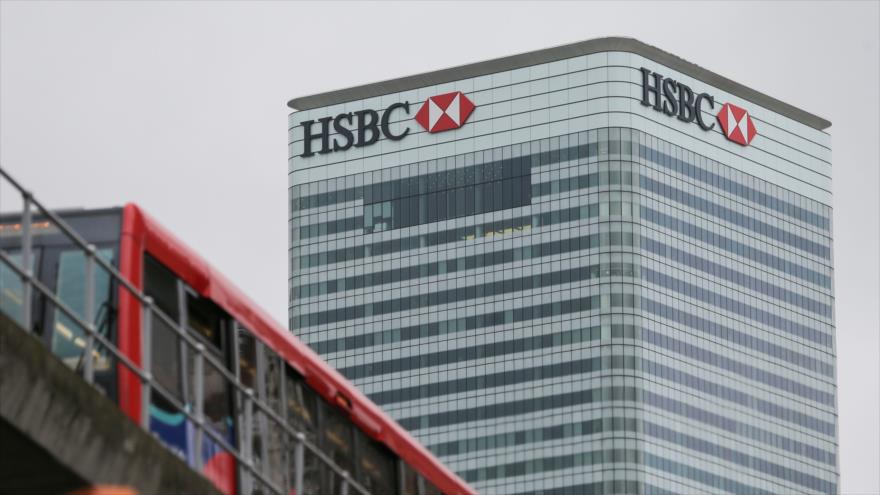 Sede del banco británico HSBC en Londres, capital del Reino Unido.