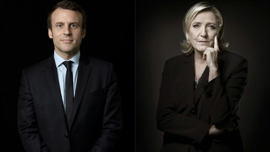El candidato a la Presidencia de Francia, el centrista Emmanuel Macron, del nuevo partido ¡En Marcha! (izquierda), y la candidata ultraderechista Marine Le Pen, del Frente Nacional (FN).