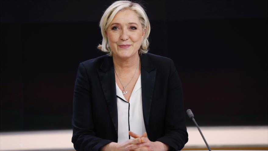 Marine Le Pen, candidata presidencial francesa, durante una entrevista concedida al canal televisivo France 2, 24 de abril de 2017.