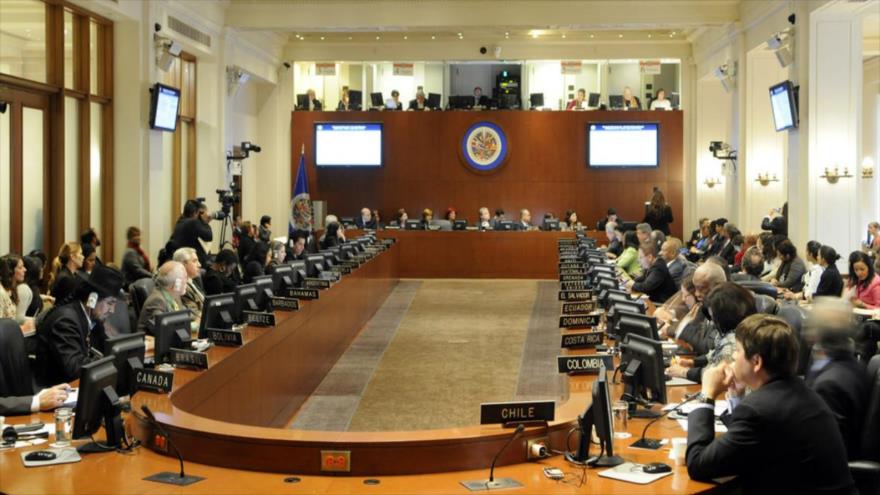 Una sesión del Consejo Permanente de la Organización de Estados Americanos (OEA).