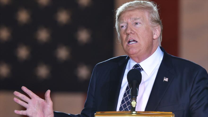 El presidente de Estados Unidos, Donald Trump, ofrece un discurso en Washington DC, capital estadounidense, 25 de abril de 2017.