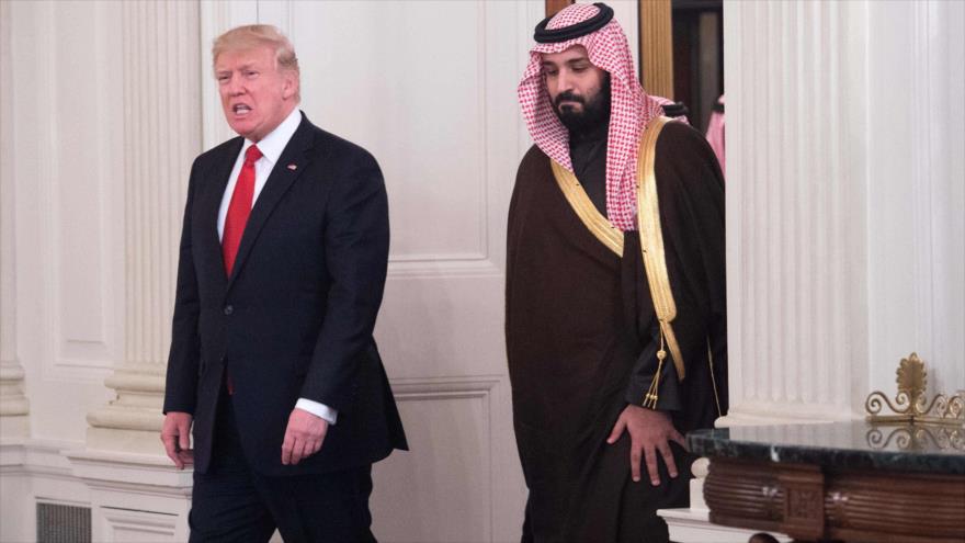 El presidente de EE.UU., Donald Trump (izda.), recibe al ministro de Defensa saudí, Mohamad bin Salman, en la Casa Blanca, 14 de marzo de 2017.