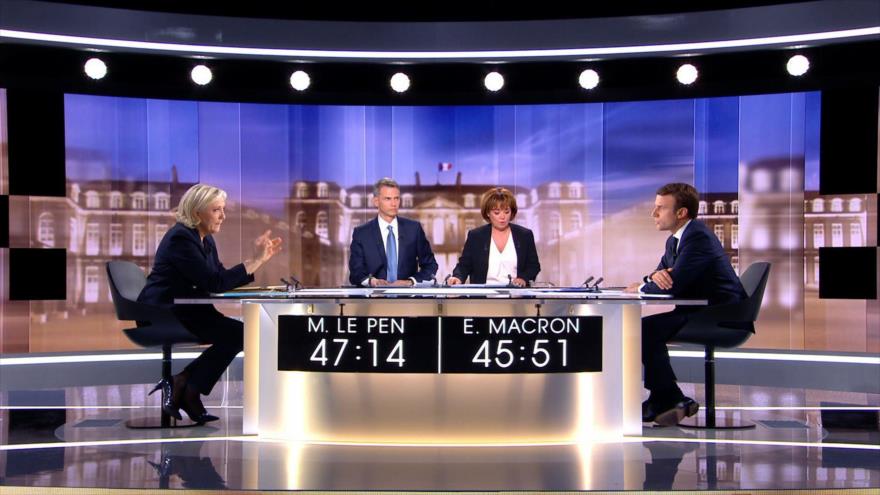 Macron y Le Pen se enfrentan en un debate televisivo