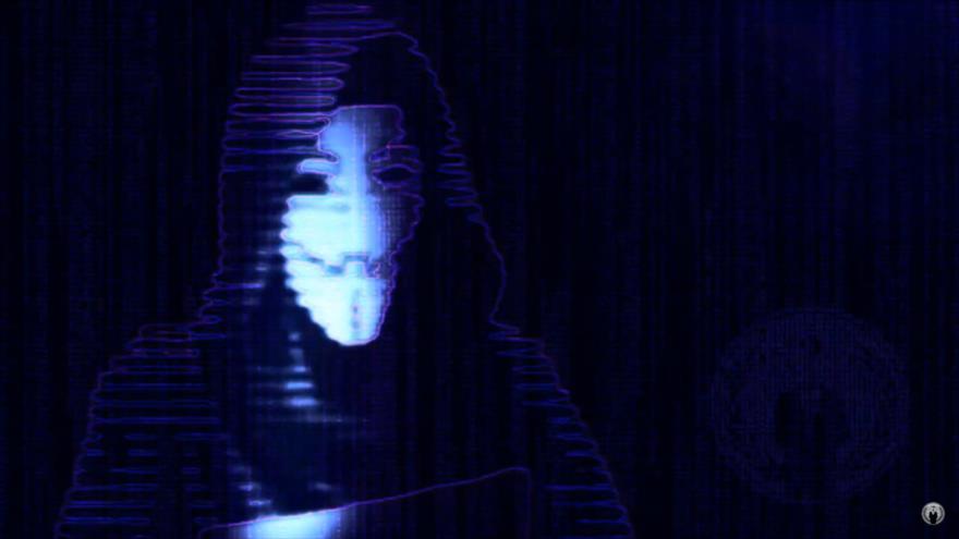 Una captura de pantalla del vídeo de Anonymous en el que advierte de una III Guerra Mundial, 6 de mayo de 2017.