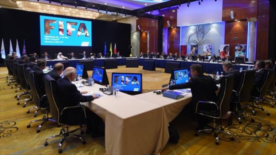 La reunión del Consejo de la Federación Internacional de Fútbol Asociación (FIFA) en Manama, capital de Baréin, 9 de mayo de 2017.