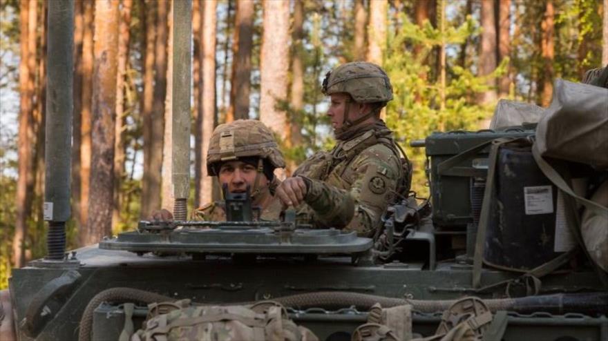 Los soldados de la OTAN en una de las maniobras del bloque militar en Estonia, 8 de mayo de 2017.