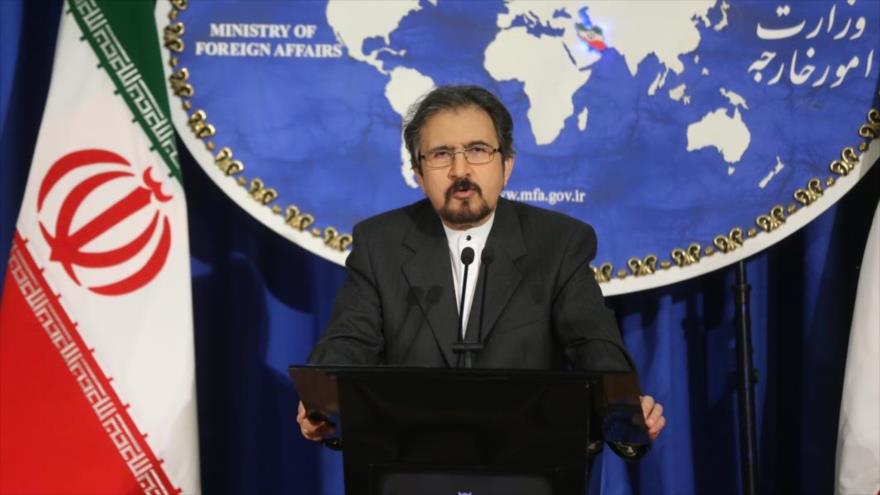 El portavoz de la Cancillería de Irán, Bahram Qasemi, durante una conferencia de prensa.