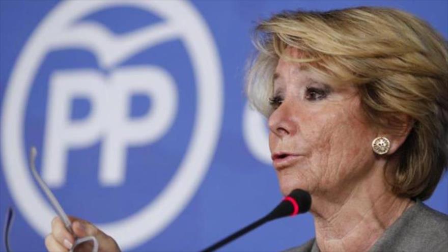 La expresidenta de la Comunidad de Madrid y dirigente del Partido Popular (PP) Esperanza Aguirre.