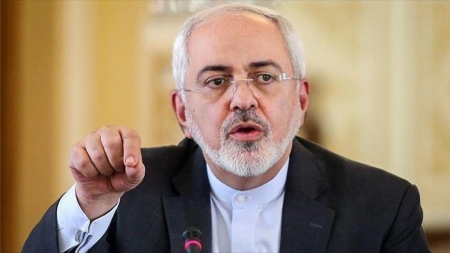 El canciller iraní, Mohamad Yavad Zarif, en una rueda de prensa en Teherán, la capital persa. 