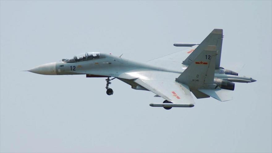 Un caza chino Sukhoi Su-30.