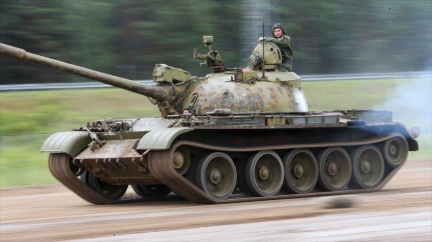 Un tanque T-55 ruso.