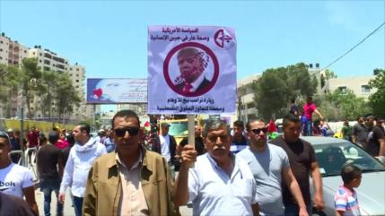 Palestinos e israelíes se manifiestan contra visita de Trump