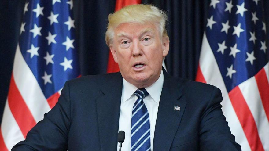 El presidente de EE.UU., Donald Trump, ofrece una conferencia de prensa, 23 de mayo de 2017.