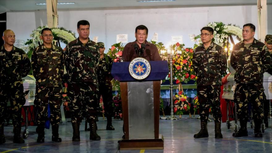 El presidente de Filipinas, Rodrigo Duterte, en una comparecencia ante la prensa.