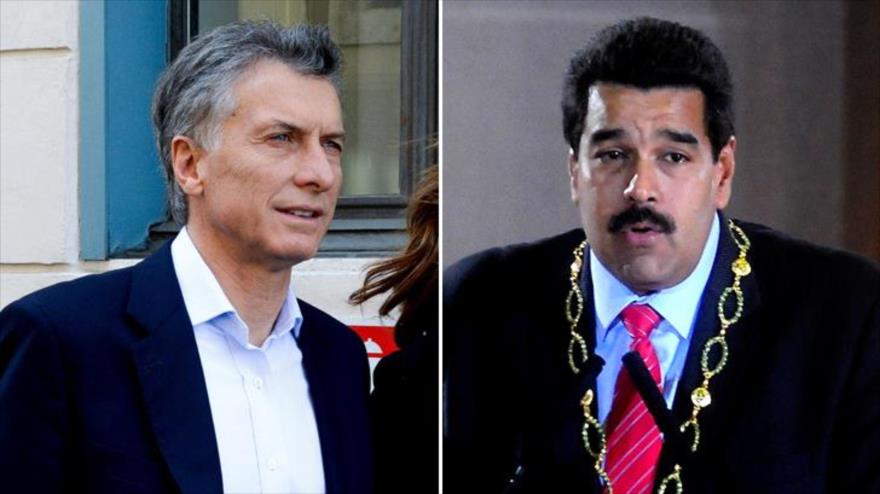 Los presidentes de Argentina y Venezuela, Mauricio Macri (izquierda) y Nicolás Maduro, respectivamente.