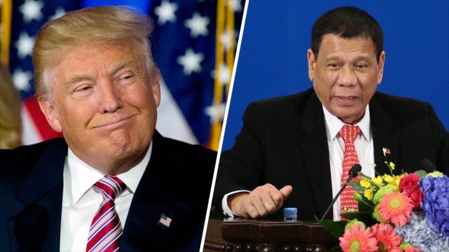 El presidente estadounidense, Donald Trump, y el presidente filipino, Rodrigo Duterte.