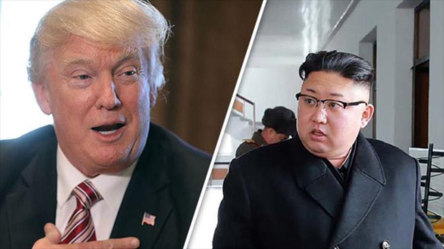 El presidente de EE.UU., Donald Trump (izda.), y el líder norcoreano, Kim Jong-un.