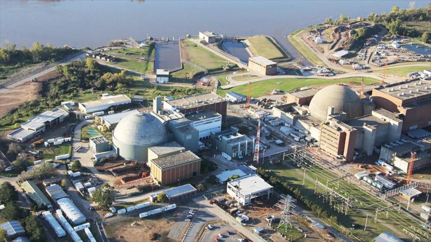 Vista aérea de la central nuclear de Atucha, situada en la ciudad argentina de Zárate, al noroeste de Buenos Aires, capital de Argentina.