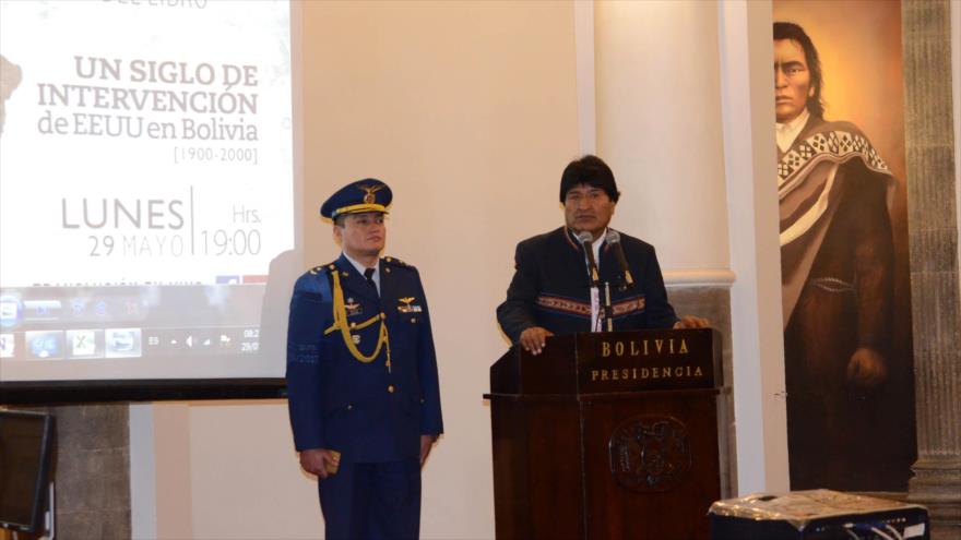El presidente de Bolivia, Evo Morales, durante un acto oficial en el Palacio de Gobierno, en la ciudad boliviana de La Paz, 29 de mayo de 2017.