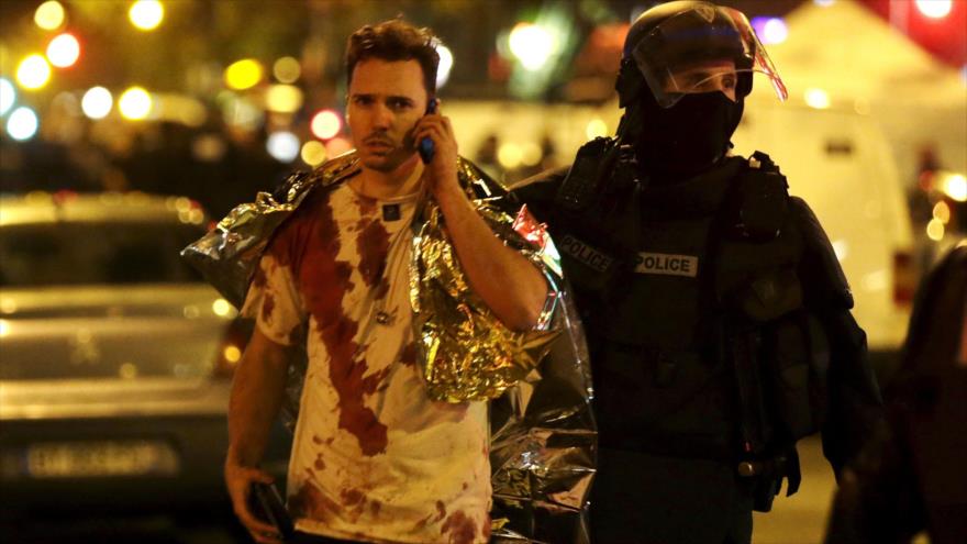 Un ciudadano francés herido en un atentado acaecido en París, capital de Francia, 14 de noviembre de 2015.