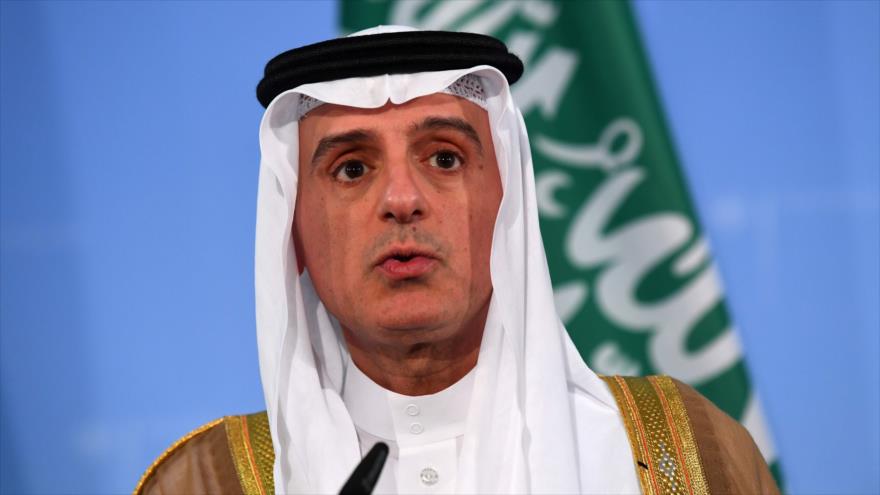 El canciller saudí, Adel al-Yubeir, en una conferencia de prensa en Berlín (capital de Alemania), 7 de junio de 2017.