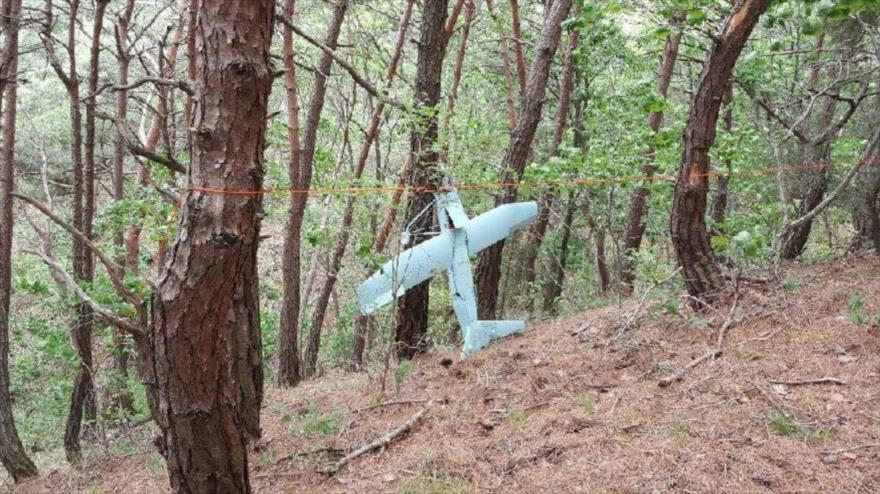 Supuesto dron norcoreano encontrado en la frontera entre las dos Coreas, 9 de junio de 2017.