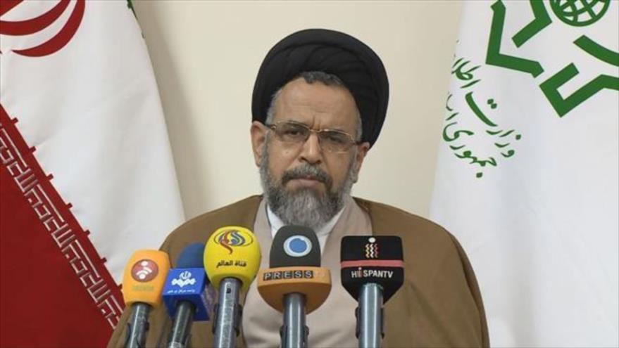 El ministro de Inteligencia iraní, Seyed Mahmud Alavi, en una rueda de prensa en Teherán, la capital persa.