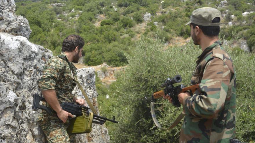 Fuerzas progubernamentales sirias en la provincia de Hama, 10 de marzo de 2015.