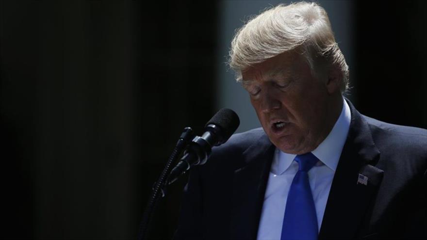 El presidente de EEUU, Donald Trump, ofrece un discurso.