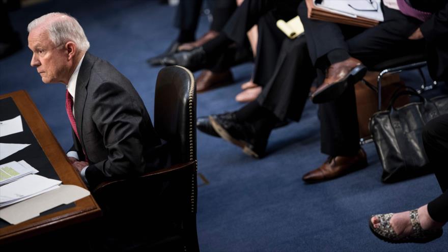 El fiscal general de Estados Unidos, Jeff Sessions, en una sesión del Senado de EE.UU., 13 de junio de 2017.