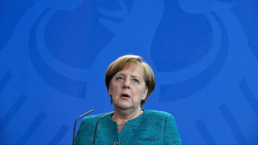 La canciller alemana, Angela Merkel, durante una rueda de prensa en Berlín, capital de Alemania, 15 de junio de 2017.