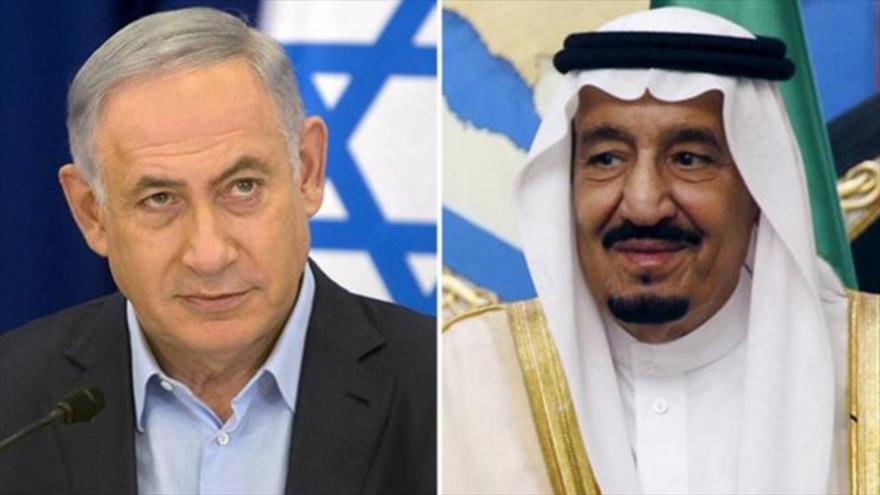 El rey saudí, Salman bin Abdulaziz Al Saud (dcha.), y el primer ministro israelí, Benjamín Netanyahu.