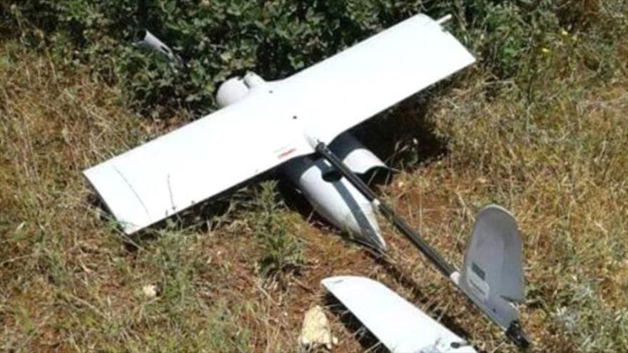 Un avión no tripulado de Israel derribado en El Líbano, mayo de 2017.