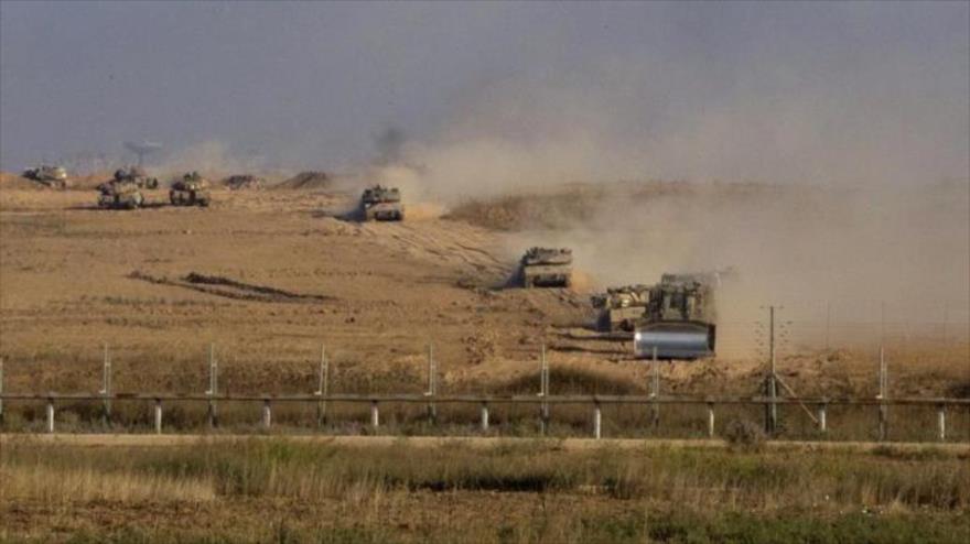 Tanques del ejército israelí en la Franja de Gaza, 30 de julio de 2014.