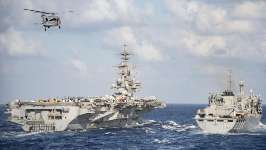 El portaaviones USS George H.W Bush atracado en la costa de la ciudad de Haifa, 1 de julio de 2017.