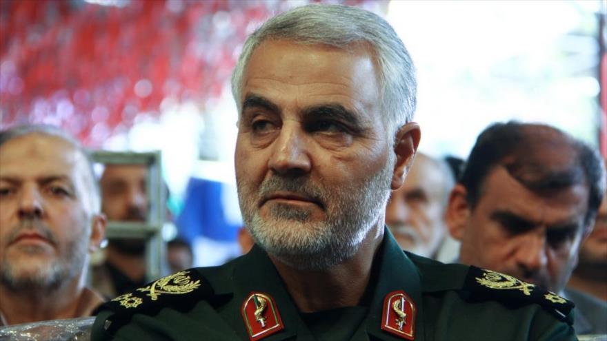 El general iraní Qasem Soleimani en una conferencia.