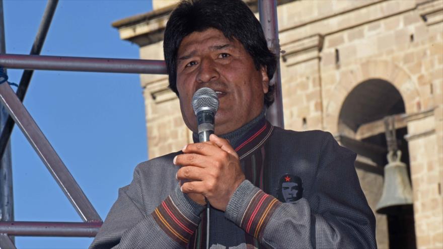 El presidente de Bolivia, Evo Morales, durante una ceremonia para conmemorar los 208 años de la revolución del 16 de julio, 9 de julio de 2017.