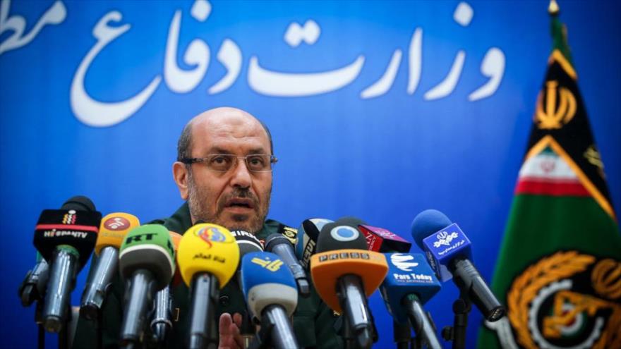 El ministro iraní de Defensa, el general de brigada Husein Dehqan, en una rueda de prensa.
